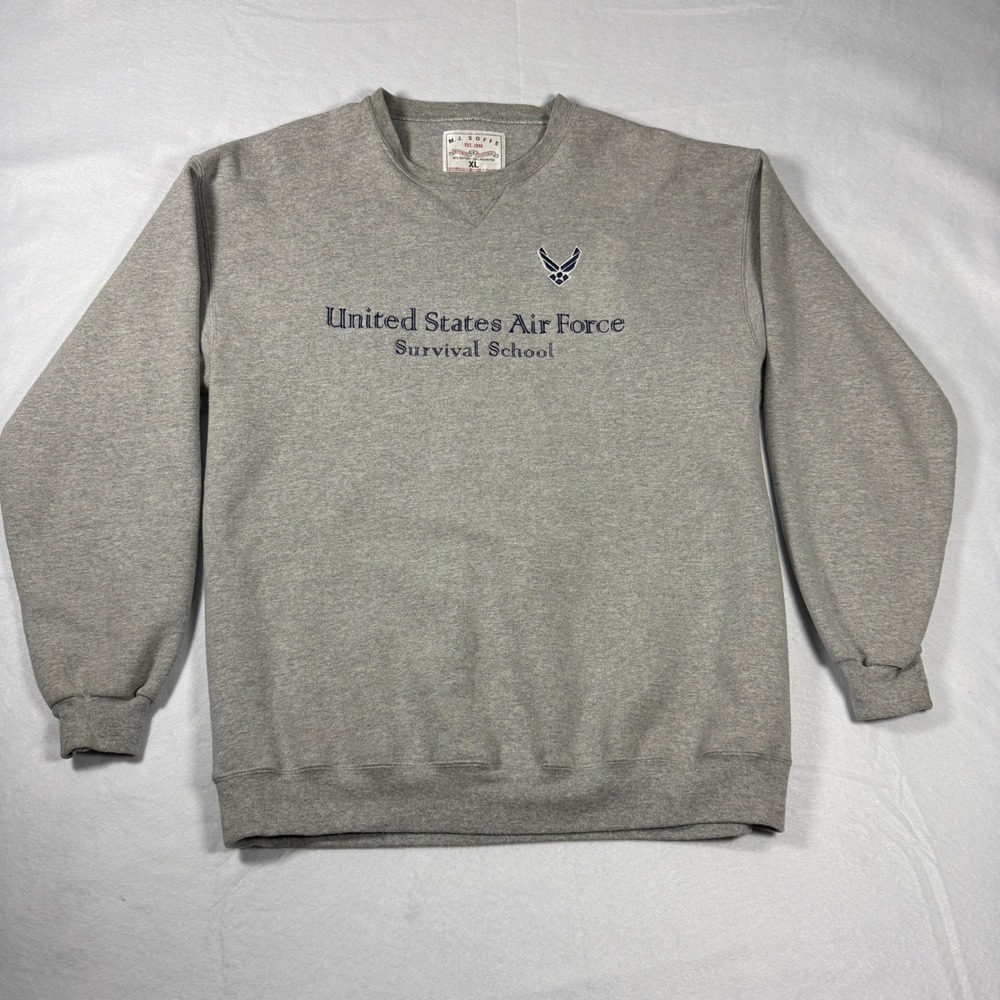 Soffe Air Force Survival School Sweatshirt XL Grey Vintage Embroidered USAF M.J.